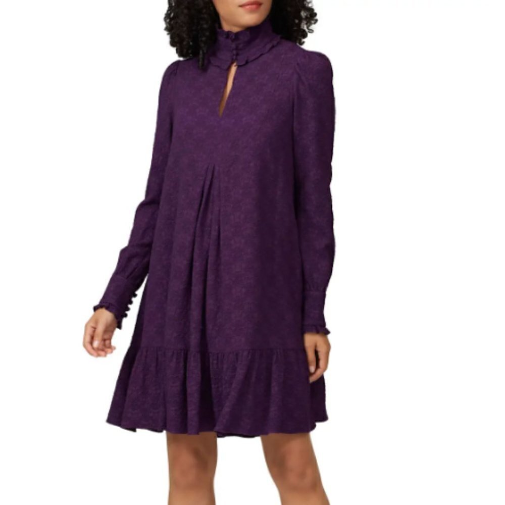 Nanette Lepore Textured Pintuck Dress in Purple sz 2
